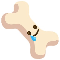 smiling face with tear and bone