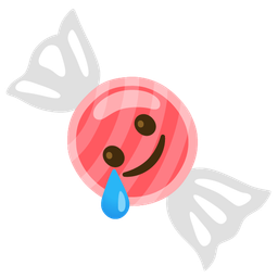smiling face with tear and candy