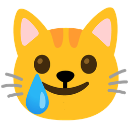 smiling face with tear and cat face