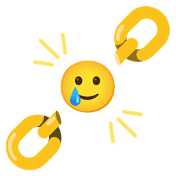 smiling face with tear and chains