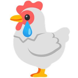 smiling face with tear and chicken