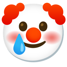 smiling face with tear and clown face