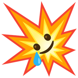 smiling face with tear and collision