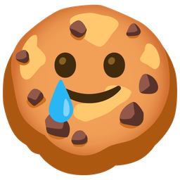 smiling face with tear and cookie