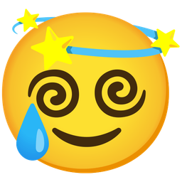 smiling face with tear and dizzy