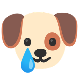 smiling face with tear and dog face