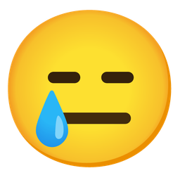 smiling face with tear and expressionless face