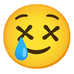 smiling face with tear and face with crossed-out eyes