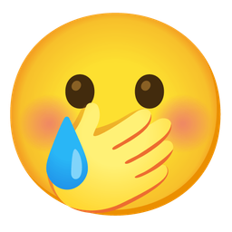 Smiling face with tear and Face with hand over mouth