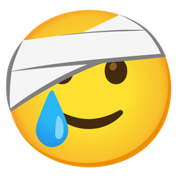 smiling face with tear and face with head-bandage