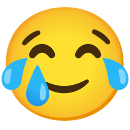 Smiling face with tear and Face with tears of joy