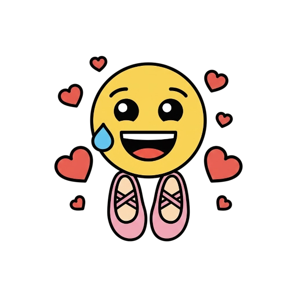 Smiling face with tear and Flat shoe