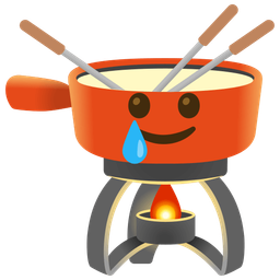 smiling face with tear and fondue