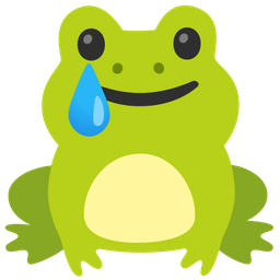 smiling face with tear and frog