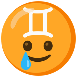 smiling face with tear and Gemini