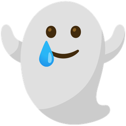 smiling face with tear and ghost