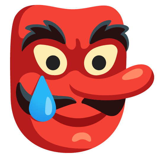 Smiling face with tear and Goblin