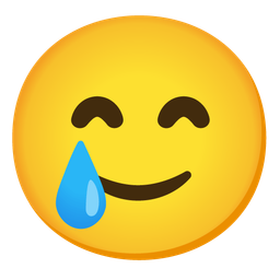 Smiling face with tear and Grinning face with smiling eyes