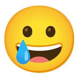 Smiling face with tear and Grinning face