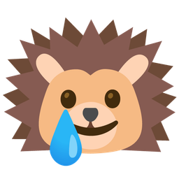 smiling face with tear and hedgehog