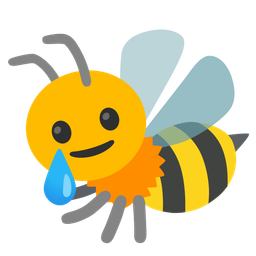smiling face with tear and honeybee