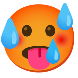 smiling face with tear and hot face