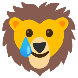 smiling face with tear and lion