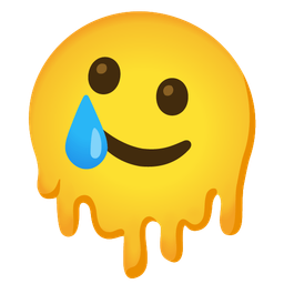 Smiling face with tear and Melting face