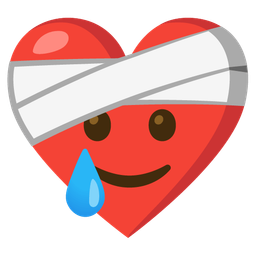 smiling face with tear and mending heart