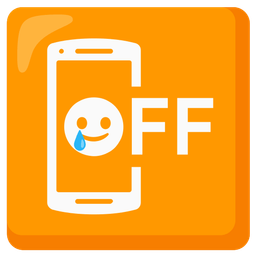 smiling face with tear and mobile phone off