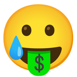 Smiling face with tear and Money-mouth face