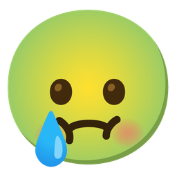 smiling face with tear and nauseated face