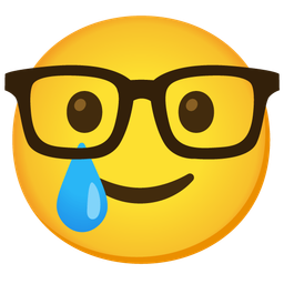 smiling face with tear and nerd face