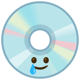 smiling face with tear and optical disk