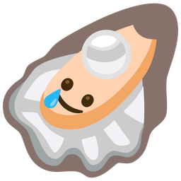 smiling face with tear and oyster