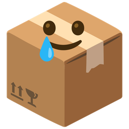 smiling face with tear and package