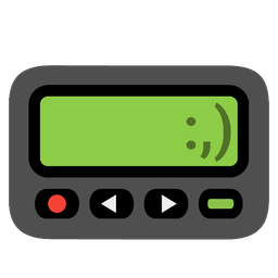 smiling face with tear and pager