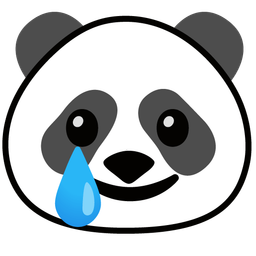 smiling face with tear and panda