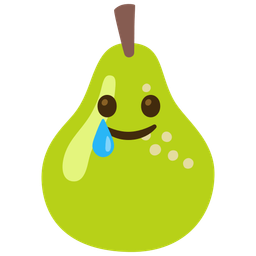 smiling face with tear and pear