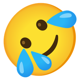 Smiling face with tear and Rolling on the floor laughing