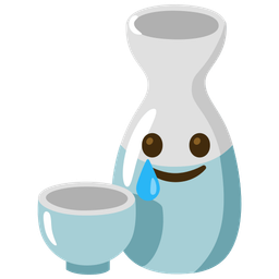 smiling face with tear and sake