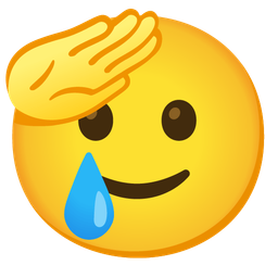 smiling face with tear and saluting face