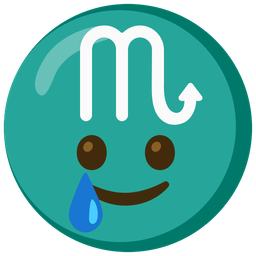 smiling face with tear and Scorpio