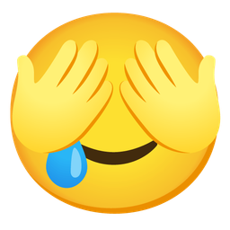 smiling face with tear and see-no-evil monkey