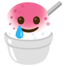 smiling face with tear and shaved ice