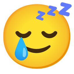 smiling face with tear and sleeping face