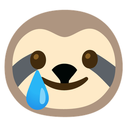 smiling face with tear and sloth