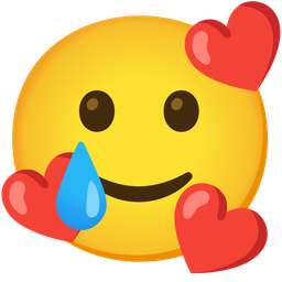 Smiling face with tear and Smiling face with hearts