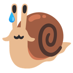 smiling face with tear and snail
