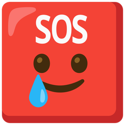 smiling face with tear and SOS button